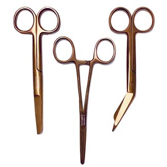 Satillo Verpleegkundige scharen met print – Metallic Bronze (stel zelf je set samen)