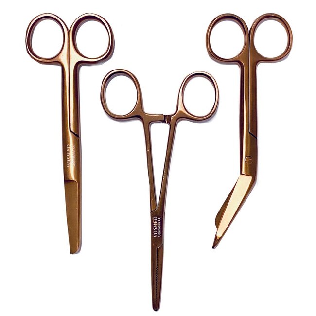 Satillo Verpleegkundige scharen met print – Metallic Bronze (stel zelf je set samen)