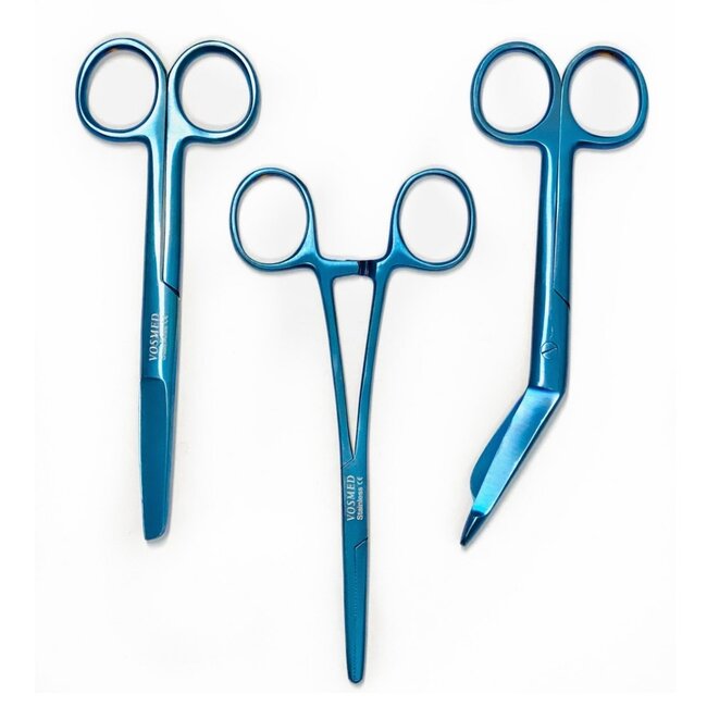 Satillo Verpleegkundige scharen met print – Metallic Blue (stel zelf je set samen)
