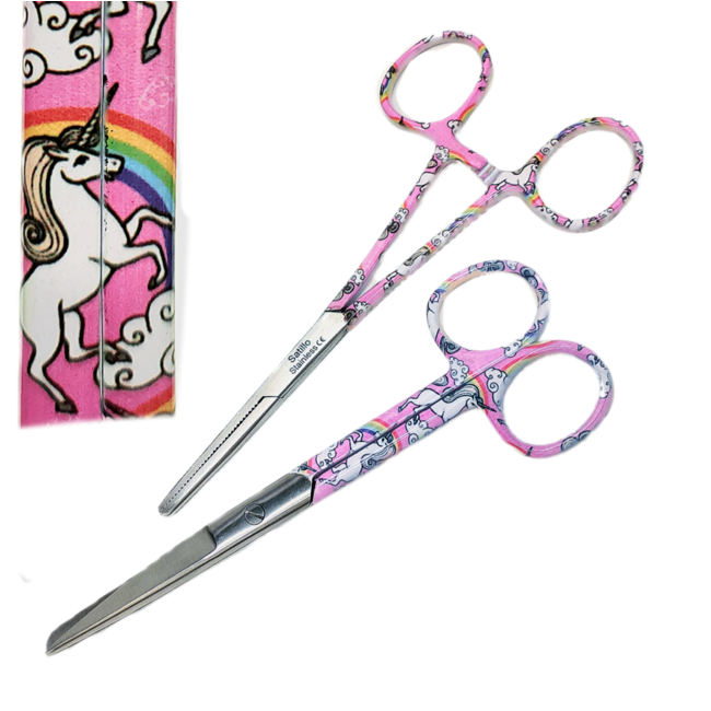 Satillo Verpleegkundige scharen met print – Unicorns & Rainbows (stel zelf je set samen)