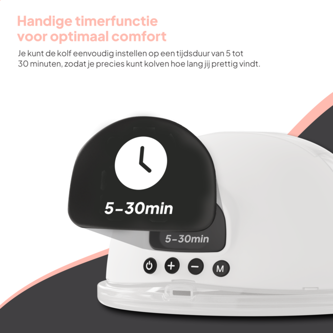 Mammie Draadloze Elektrische Borstkolf - Enkelzijdig Verzekering - met Timerfunctie - Handsfree & Draagbaar - BPA vrij
