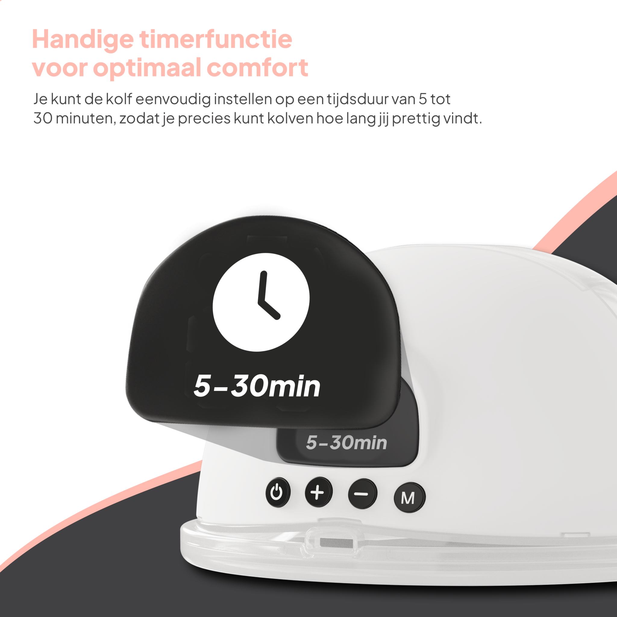 Mammie Draadloze Elektrische Borstkolf Enkelzijdig - Verzekering - met Timerfunctie - Handsfree & Draagbaar - BPA vrij, foto 6 van 6