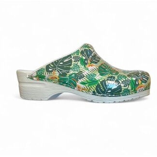 Sanita Sanita Flex Klomp Wildlife Jungle groen | open hiel | model 314
