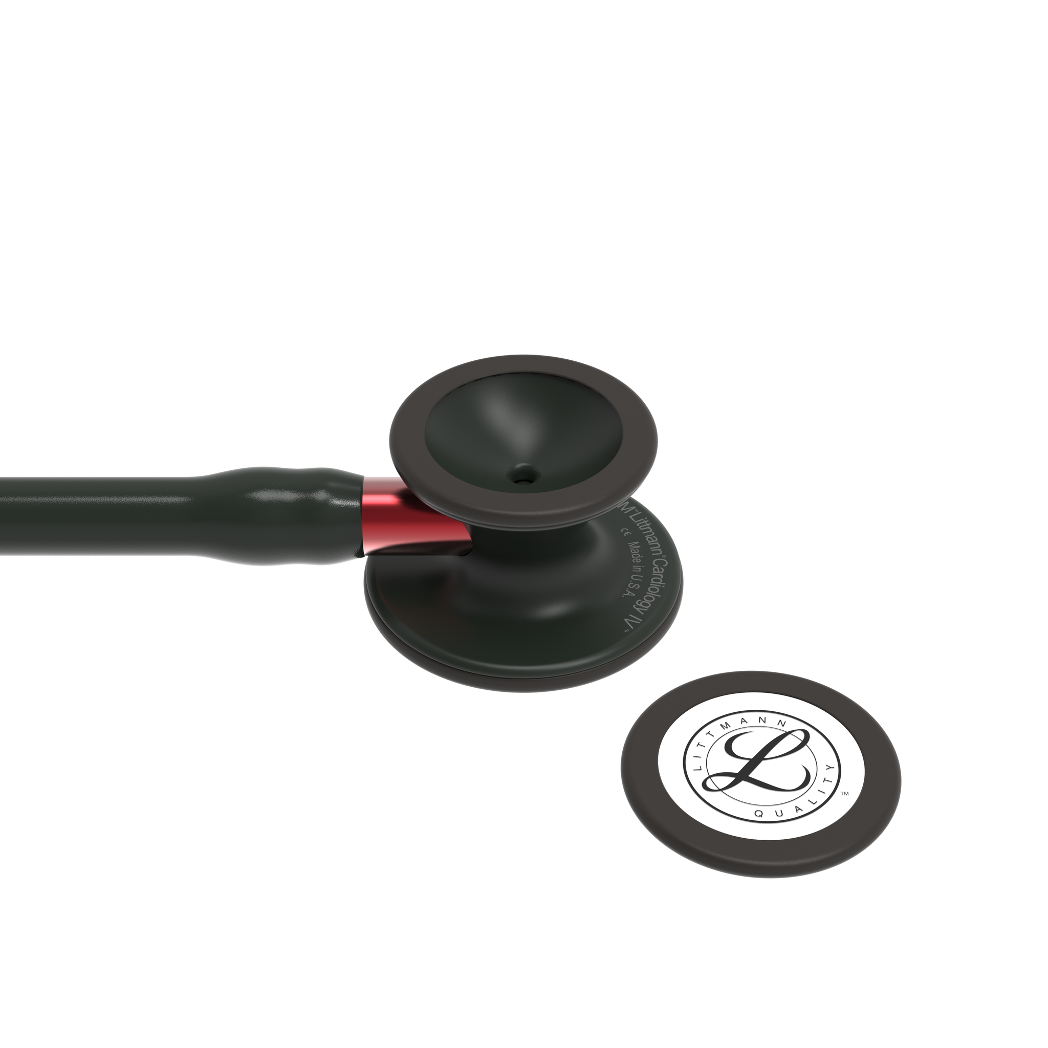 Littmann® Cardiology IV Stethoscoop - Black Edition met Rode steel 6200, foto 4 van 6