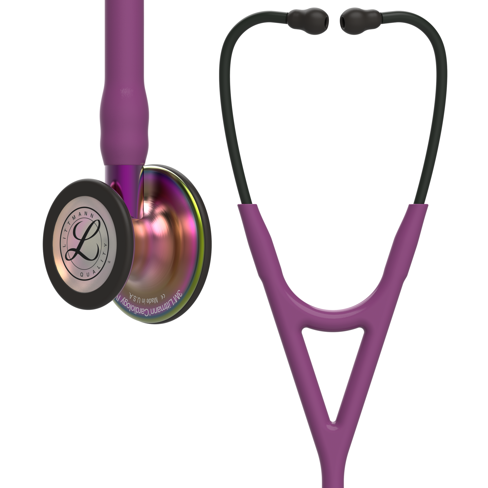 Littmann® Cardiology IV Stethoscoop - Pruim Rainbow Finish met paarse steel - 6205, foto 2 van 6
