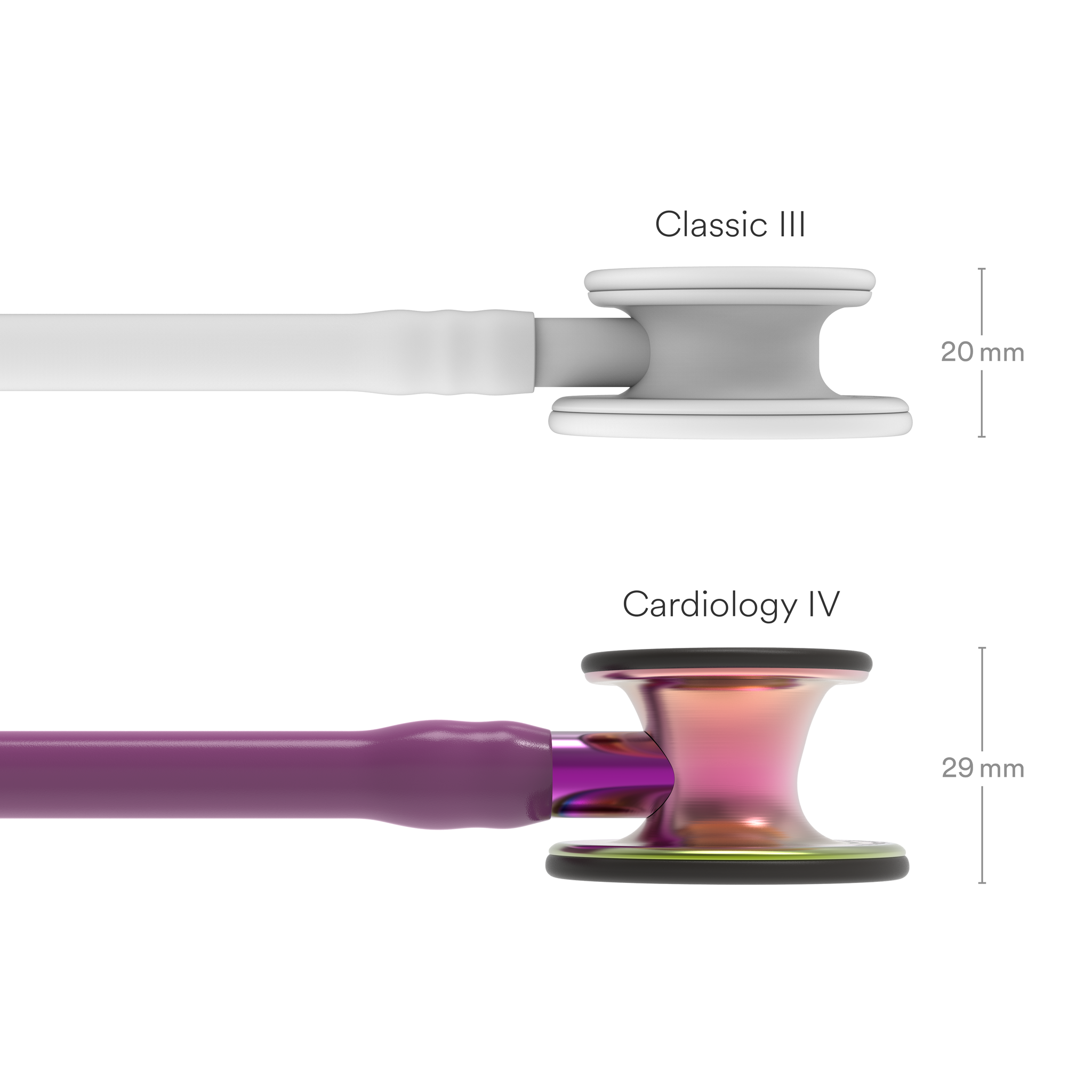 Littmann® Cardiology IV Stethoscoop - Pruim Rainbow Finish met paarse steel - 6205, foto 5 van 6