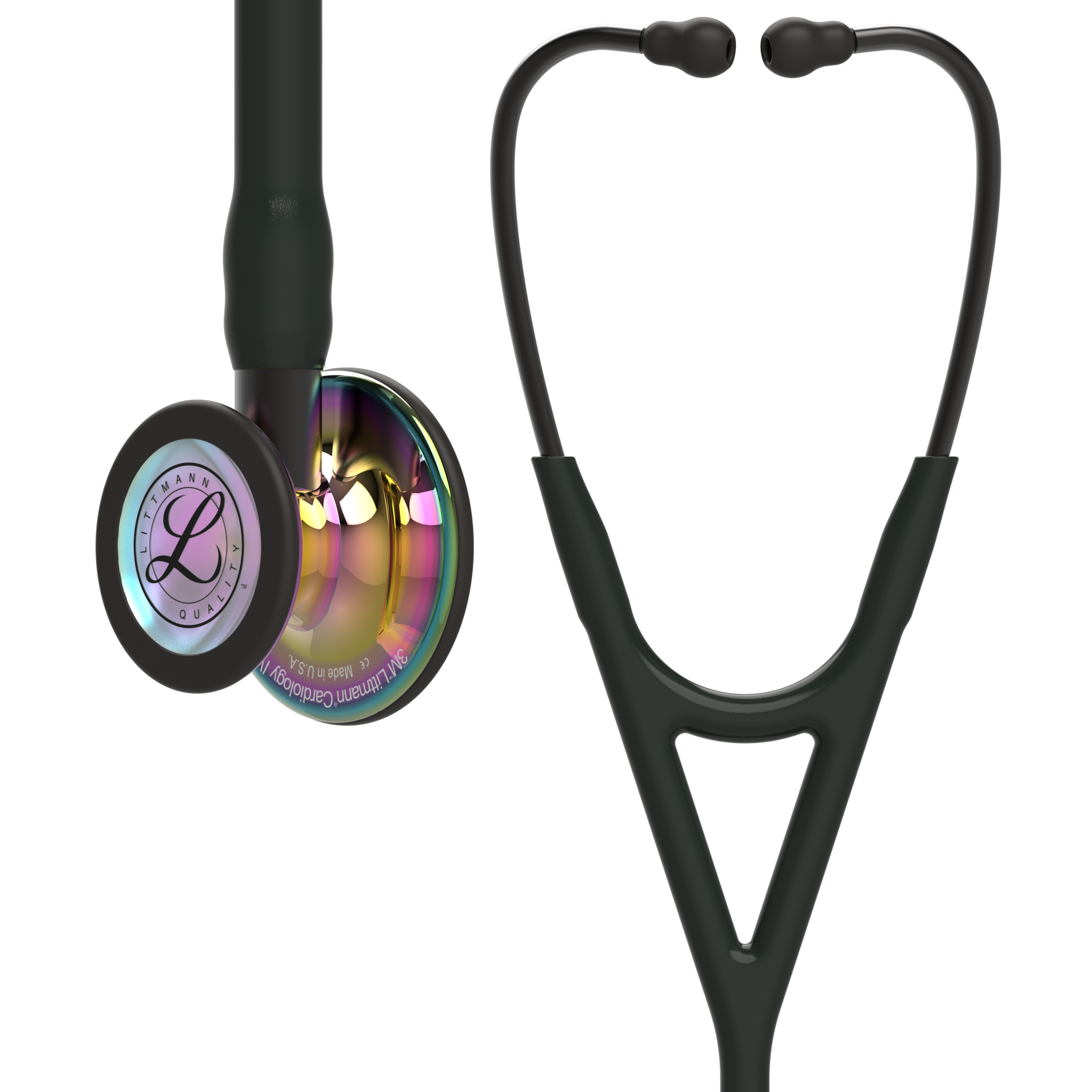 Littmann® Cardiology IV Stethoscoop - Zwart Rainbow Finish met Rookkleur Steel - 6240, foto 2 van 6