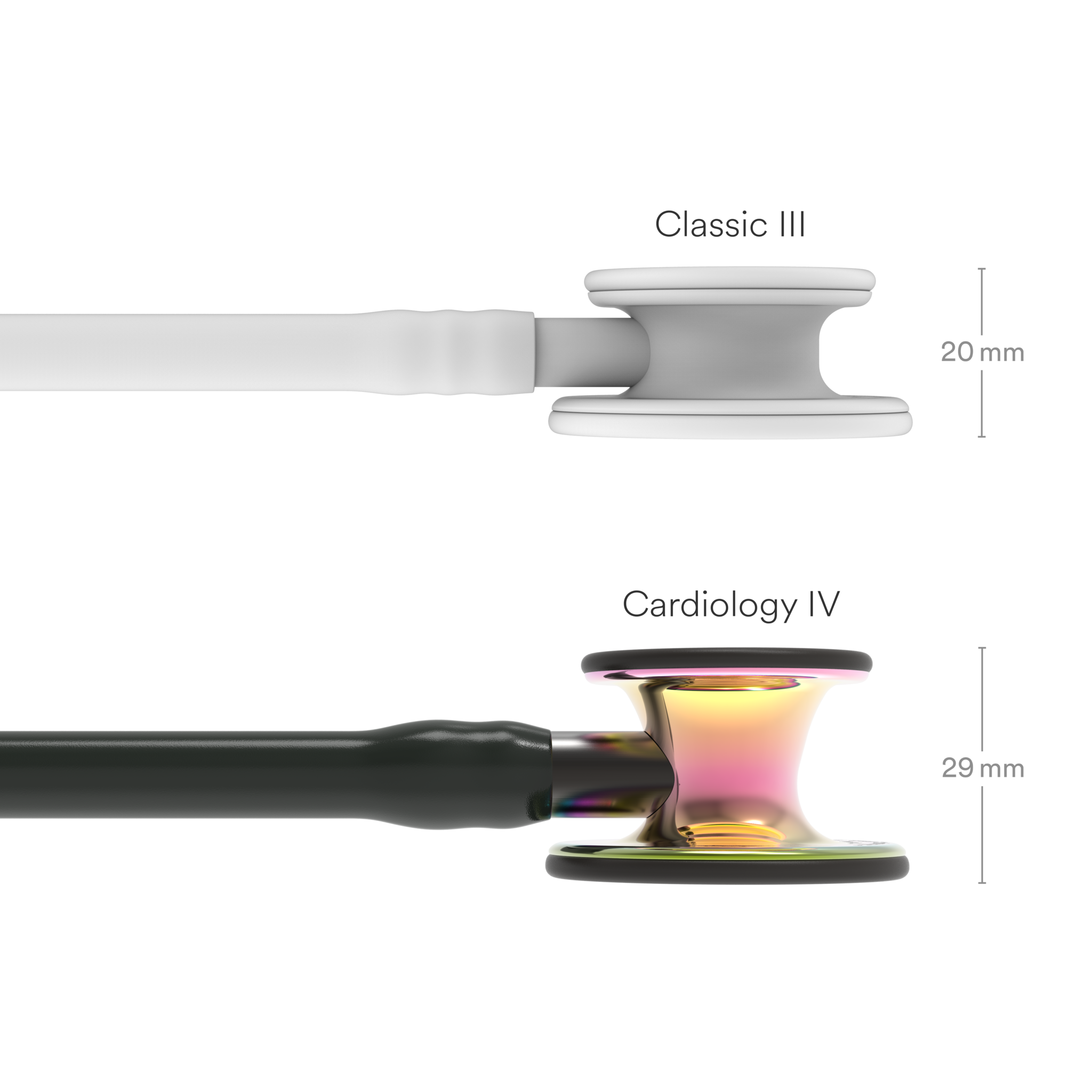 Littmann® Cardiology IV Stethoscoop - Zwart Rainbow Finish met Rookkleur Steel - 6240, foto 5 van 6