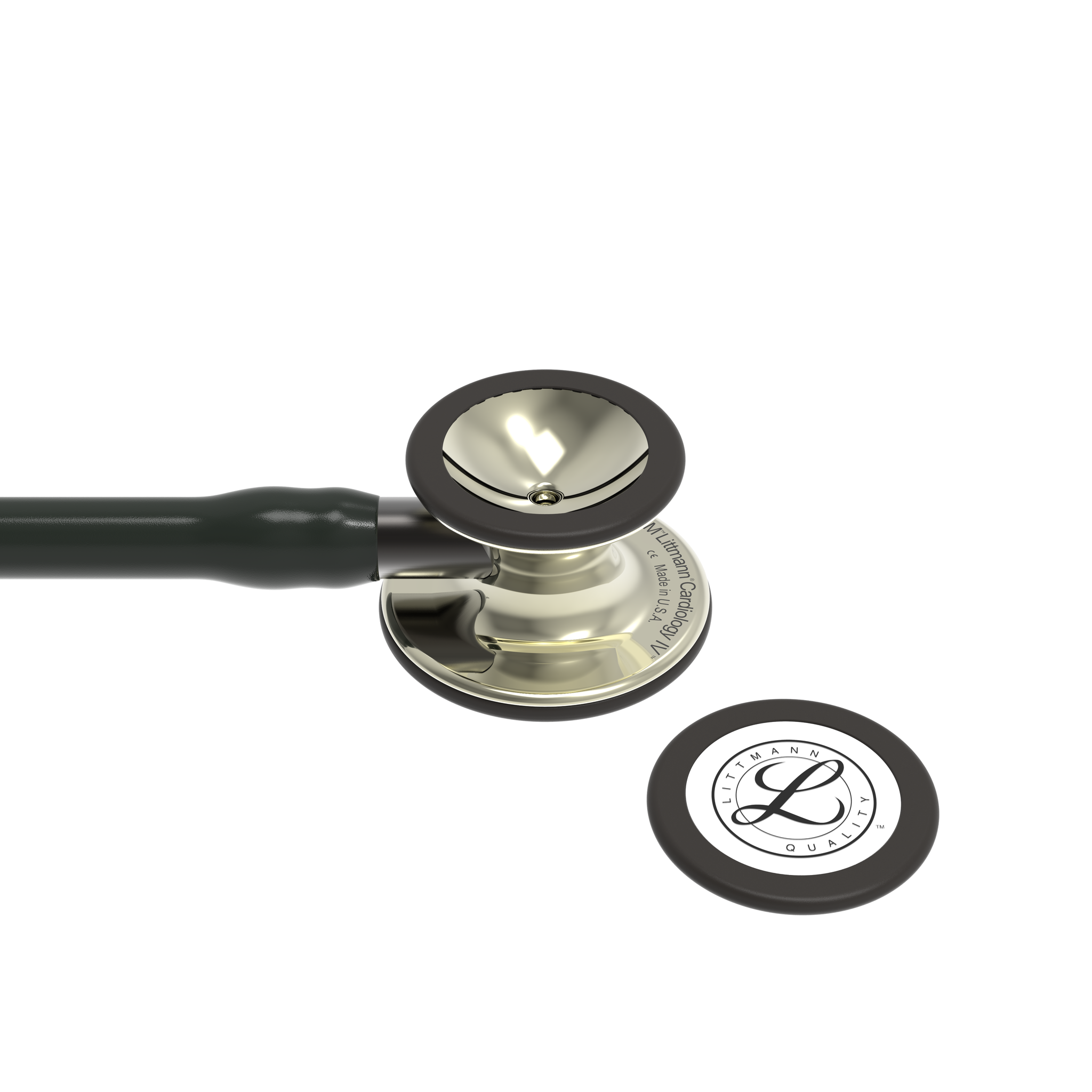 Littmann® Cardiology IV Stethoscoop - Zwart met Champagne Borststuk - 6179, foto 4 van 6