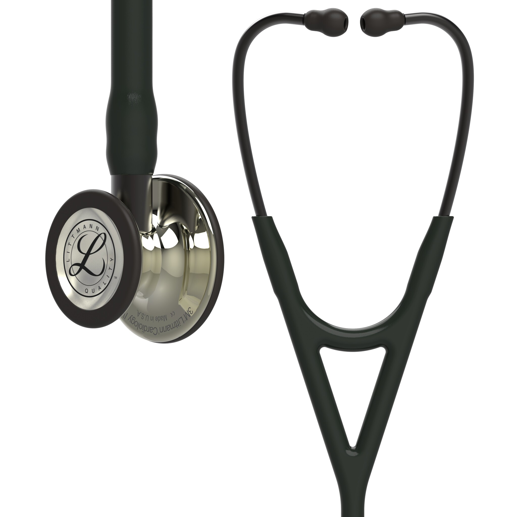 Littmann® Cardiology IV Stethoscoop - Zwart met Champagne Borststuk - 6179, foto 2 van 6