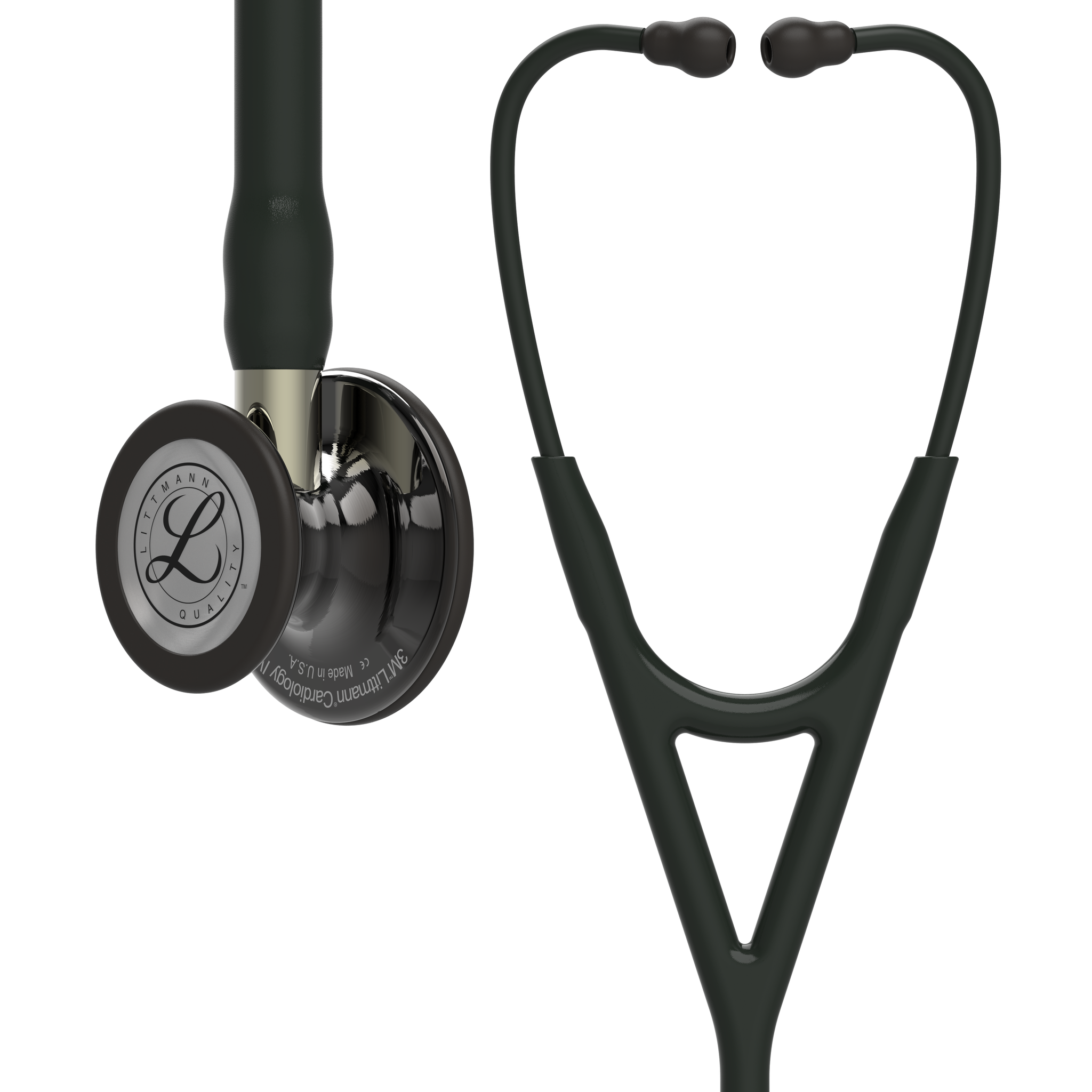 Littmann® Cardiology IV Dual Stethoscoop - Black Smoke Edition met champagne steel - 6204, foto 2 van 6