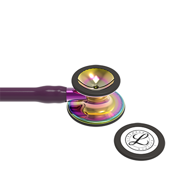 Littmann® Cardiology IV Dual Stethoscoop - Pruim Mirror Rainbow Finish met paarse steel - 6239, foto 4 van 6
