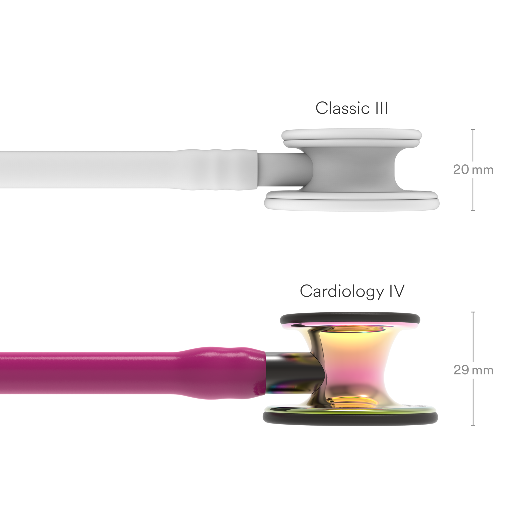 Littmann® Cardiology IV Dual Stethoscoop - Framboos Mirror Rainbow Finish met smoke steel - 6241, foto 5 van 6