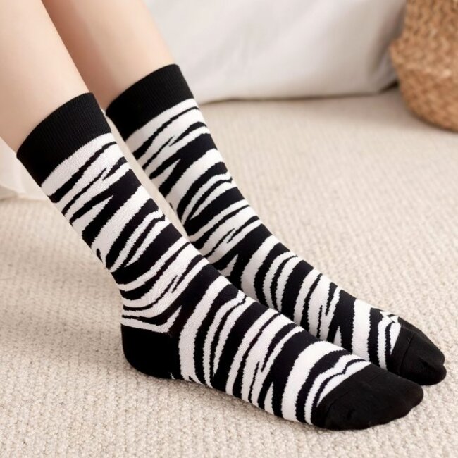 Sokken met Zebra print - one size