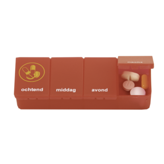 Pillendoos 1 dag - 4 vaks - rood