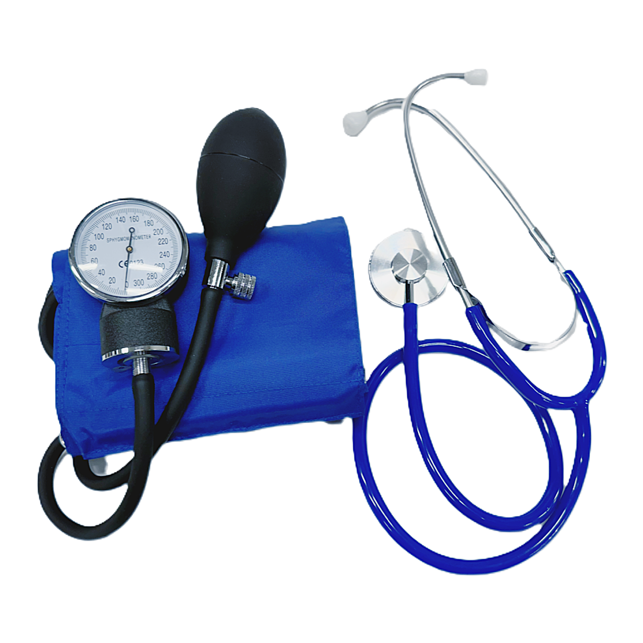 Verpleegkundige Bloeddrukmeter - Nurse DeLuxe - Blauw incl. stethoscoop