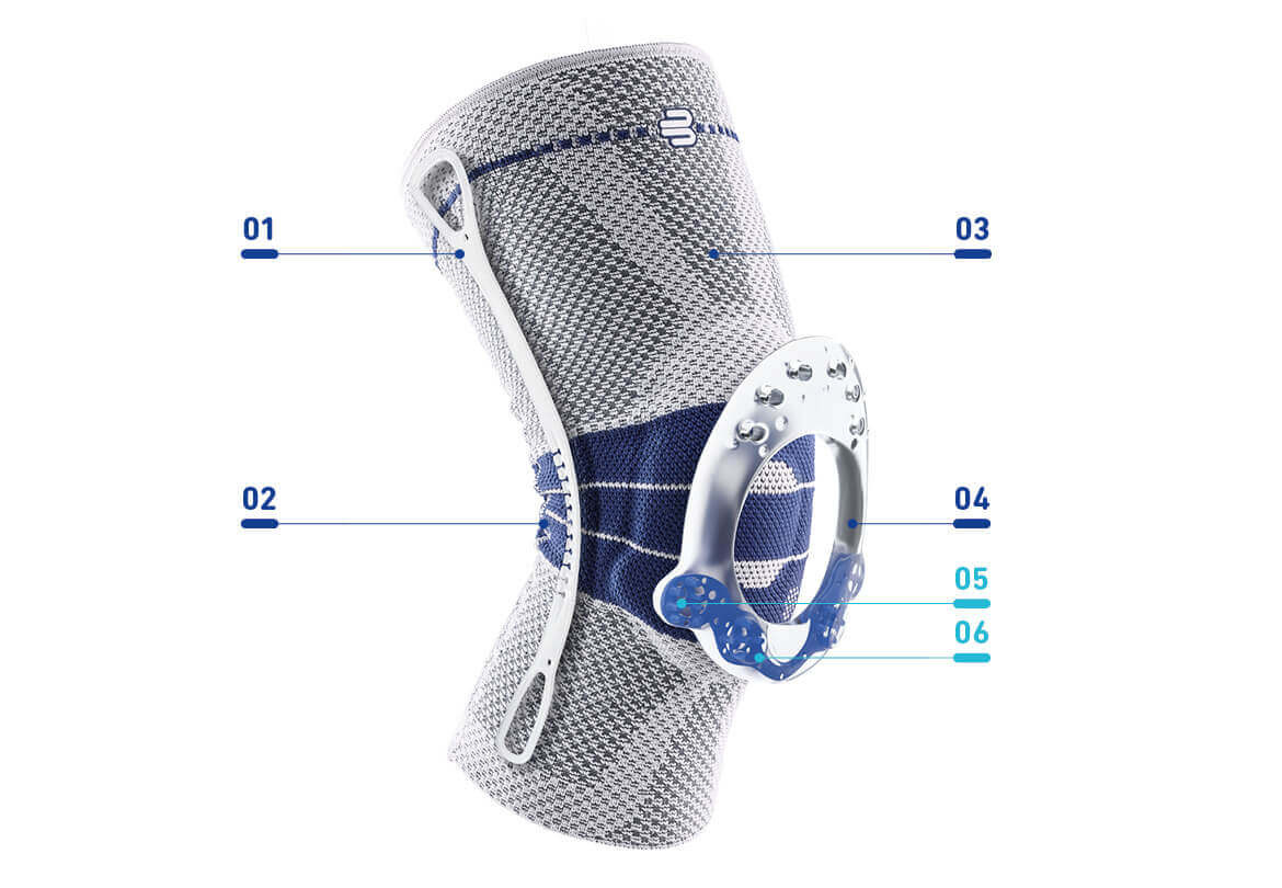 Bauerfeind GenuTrain kniebrace - Comfort - Met Siliconeboord