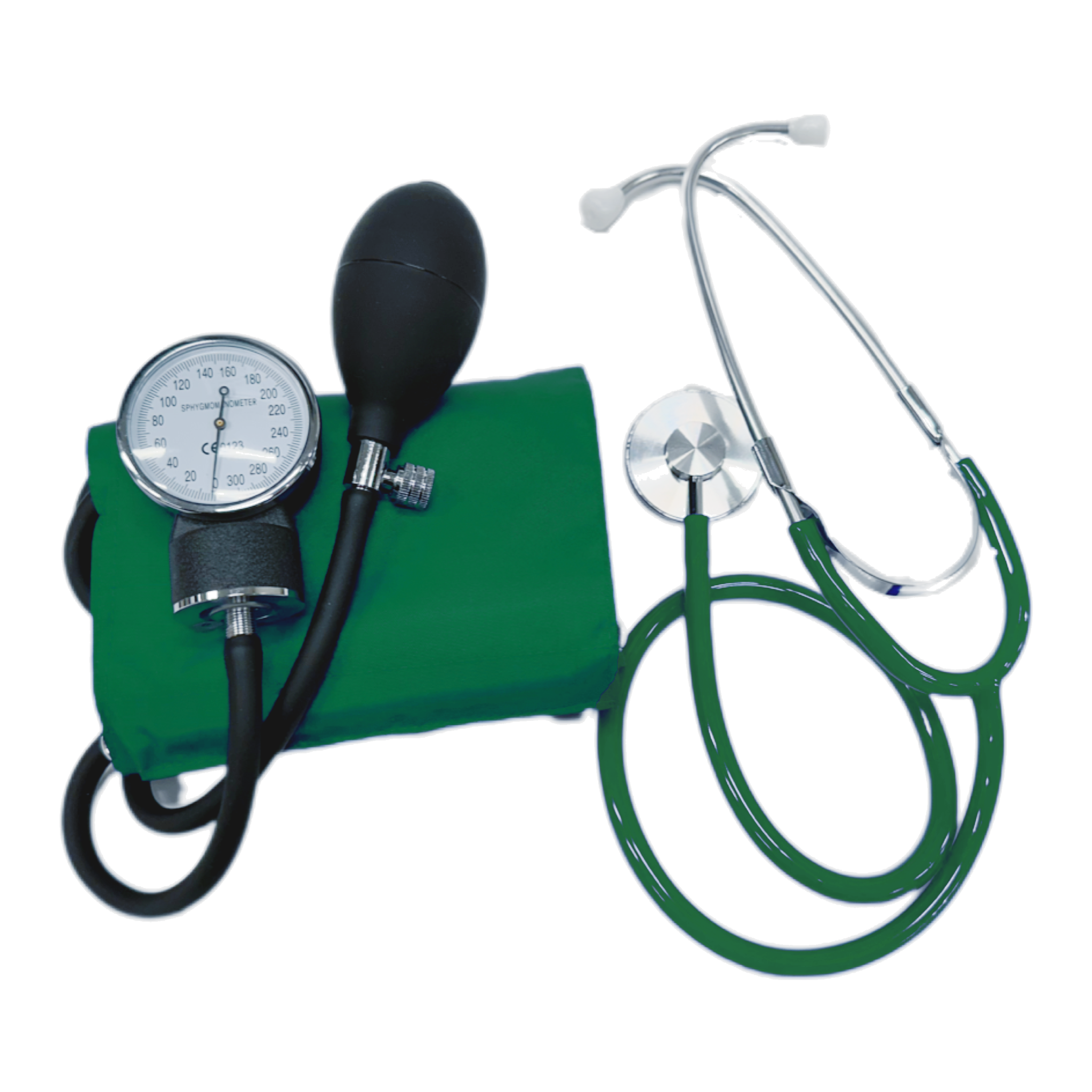 Verpleegkundige Bloeddrukmeter - Nurse DeLuxe - Groen incl. stethoscoop
