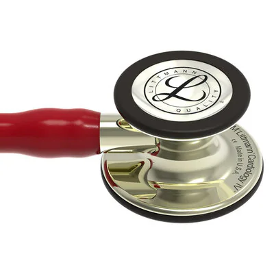 Littmann® Littmann® Cardiology Dual Stethoscoop - Bordeaux Rood Champagne Boststuk - 6176, foto 3 van 6