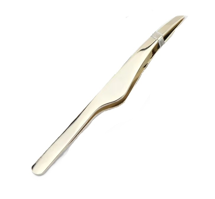 Stijlvolle Epileer pincet met schuine bek - 9,5 cm - RVS