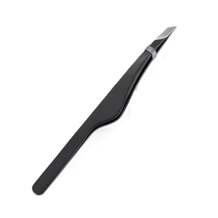Stijlvolle Epileer pincet met schuine bek - 9,5 cm - RVS, foto 5 van 5