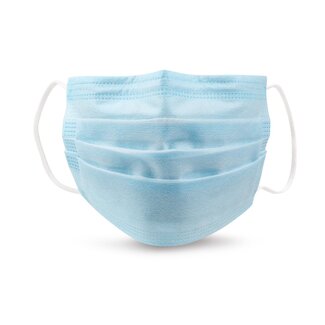 Mondkapje Comfort Loop | Blauw | 3 laags | Type IIR | 50 stuks