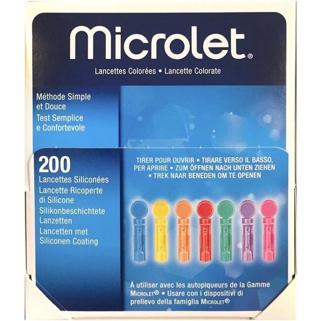 Microlet lancetten gekleurd 200st.