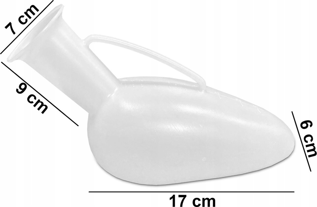 Urinaal met handvat - heren - compact ovaal model, foto 2 van 3
