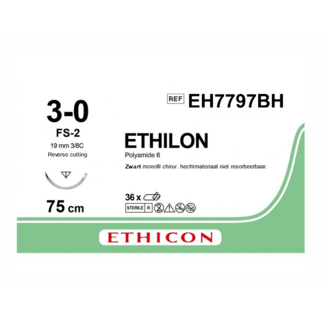 Ethicon Ethilon hechtdraad 3-0 met FS-2 naald - EH7797BH