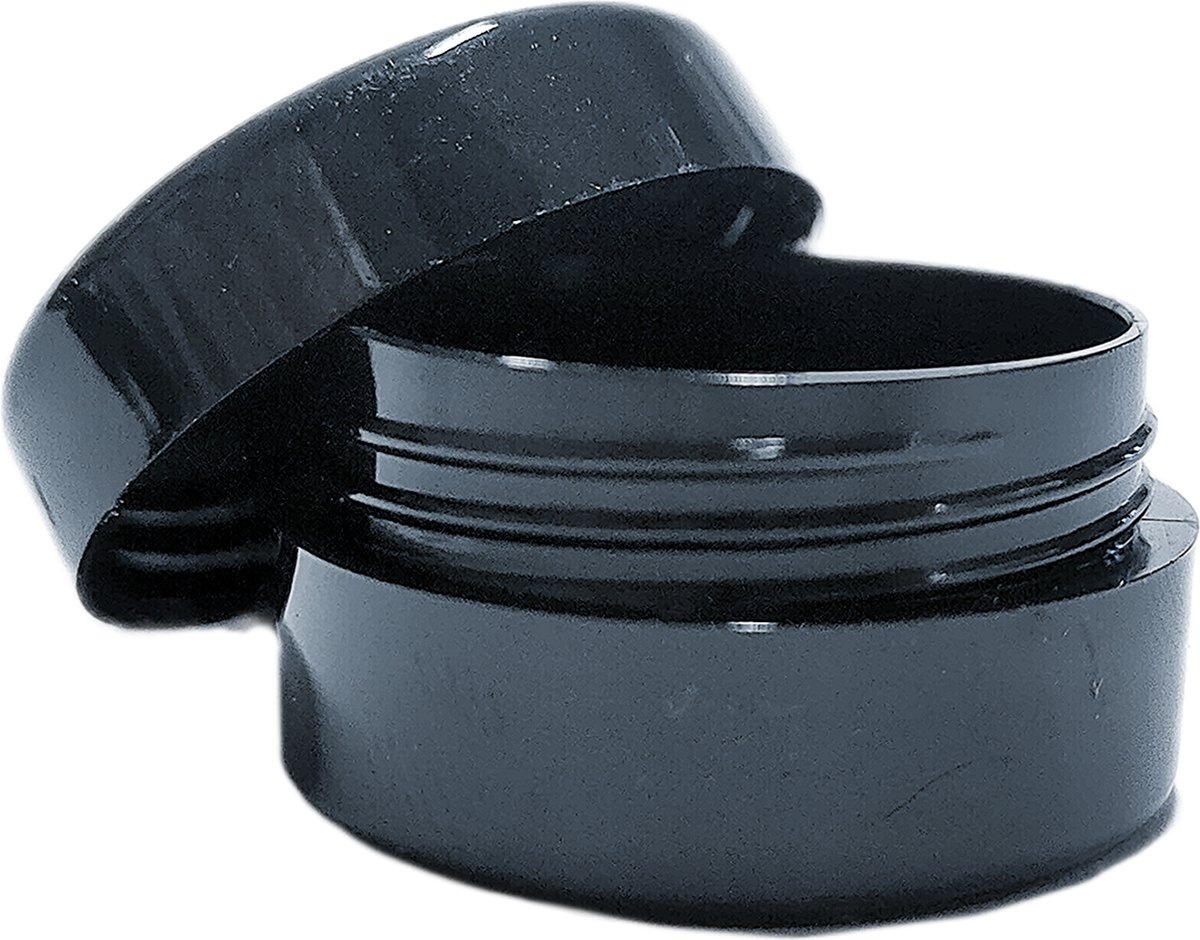 Mini Plastic Potjes met Deksel - 4 ml - 12 stuks - Zwart - Cosmetica potje - Lege Potjes - Zalfpotje, foto 2 van 3
