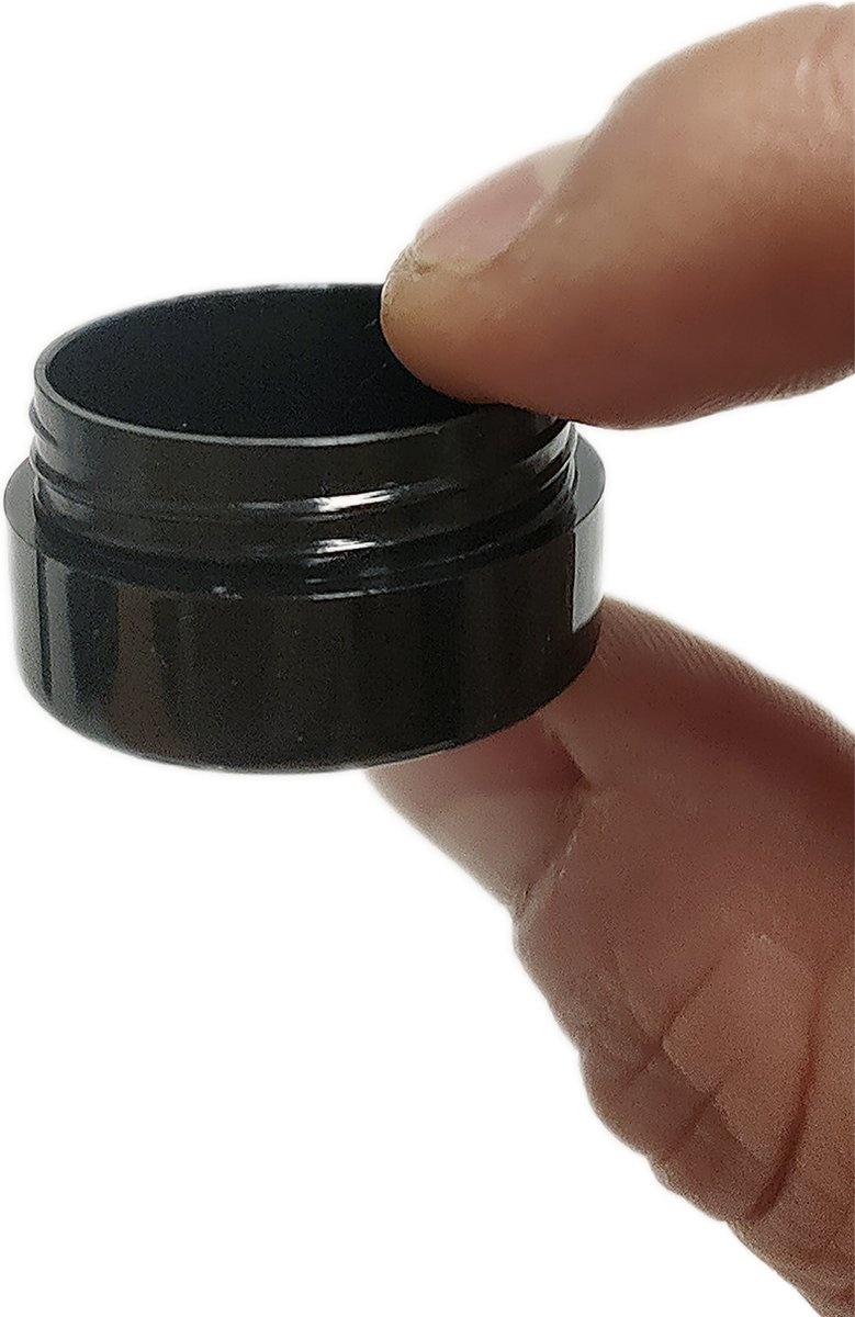 Mini Plastic Potjes met Deksel - 4 ml - 12 stuks - Zwart - Cosmetica potje - Lege Potjes - Zalfpotje, foto 3 van 3