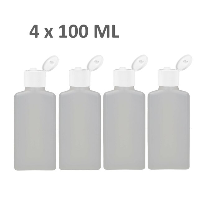 4 x lege flacons inhoud 100 ml - Reisflesjes