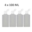4 x lege flacons inhoud 100 ml - Reisflesjes