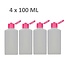 4 x lege flacons inhoud 100 ml - Reisflesjes
