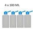 4 x lege flacons inhoud 100 ml - Reisflesjes