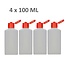 4 x lege flacons inhoud 100 ml - Reisflesjes