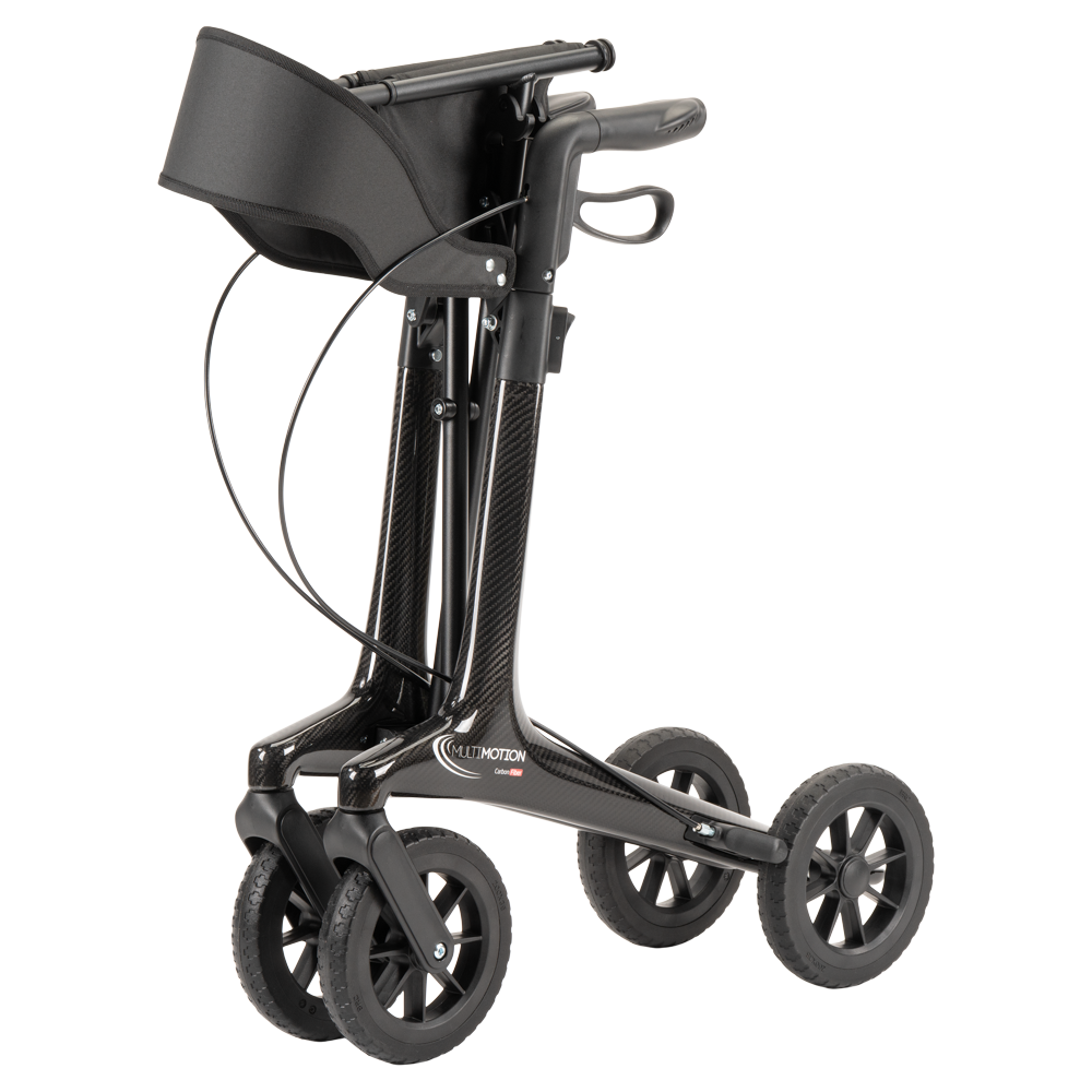 Lichtgewicht rollator carbon - Zwart - 5,5kg - met tas en rugsteun, foto 2 van 6