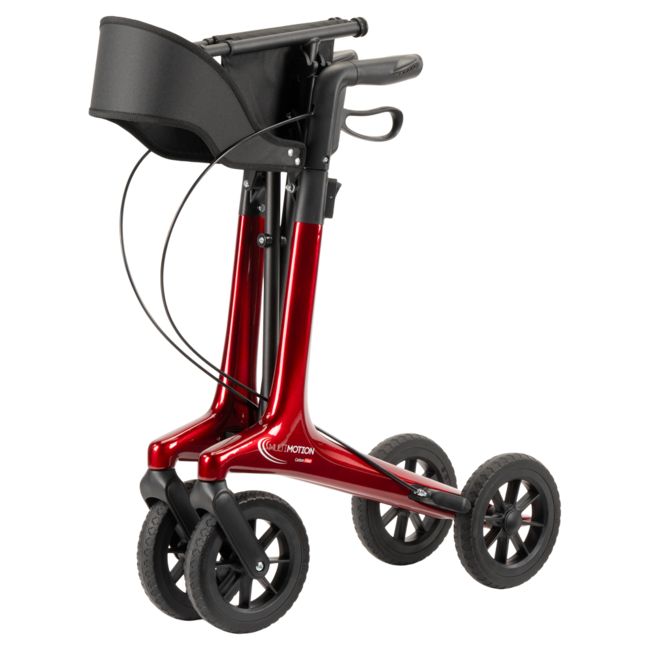 Lichtgewicht rollator carbon - Rood - 5,5kg - met tas en rugsteun