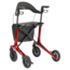 Lichtgewicht rollator carbon - Rood - 5,5kg - met tas en rugsteun