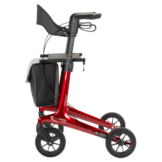 Lichtgewicht rollator carbon - Rood - 5,5kg - met tas en rugsteun