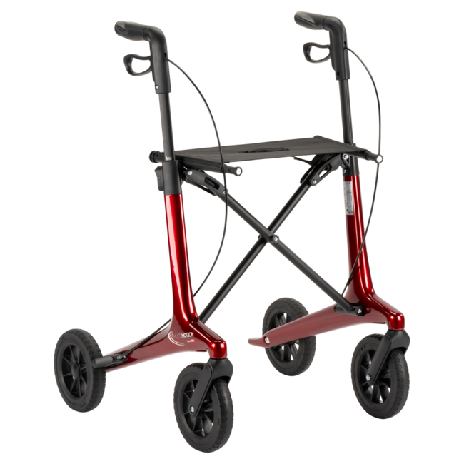 Lichtgewicht rollator carbon - Rood - 5,5kg - met tas en rugsteun
