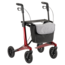 Lichtgewicht rollator carbon - Rood - 5,5kg - met tas en rugsteun
