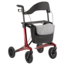 Lichtgewicht rollator carbon - Rood - 5,5kg - met tas en rugsteun