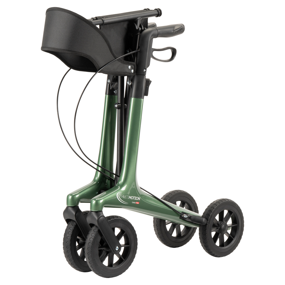 Lichtgewicht rollator carbon - Groen - 5,5kg - met tas en rugsteun, foto 2 van 6