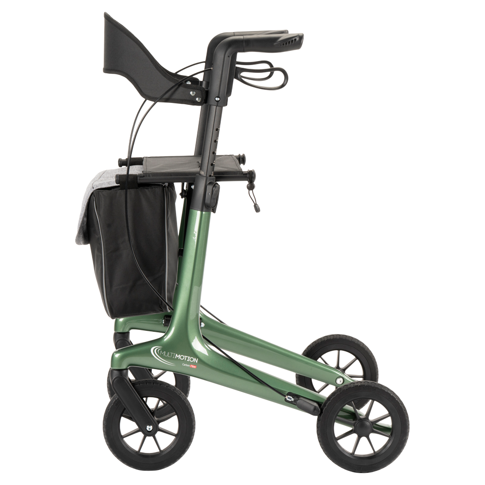 Lichtgewicht rollator carbon - Groen - 5,5kg - met tas en rugsteun, foto 5 van 6