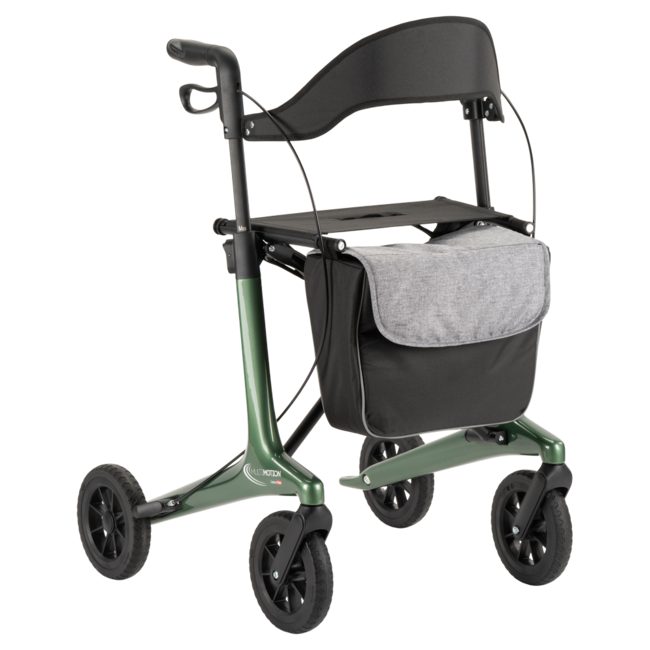 Lichtgewicht rollator carbon - Groen - 5,5kg - met tas en rugsteun