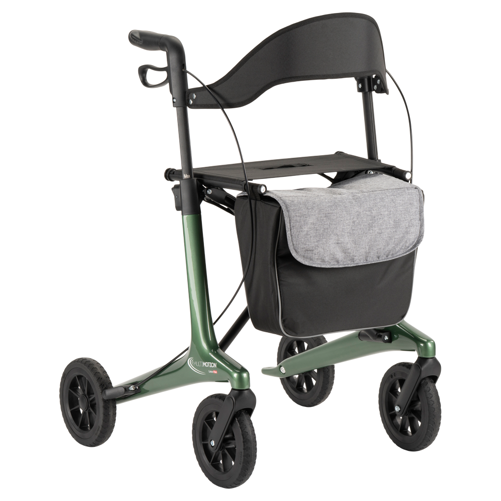 Lichtgewicht rollator carbon - Groen - 5,5kg - met tas en rugsteun