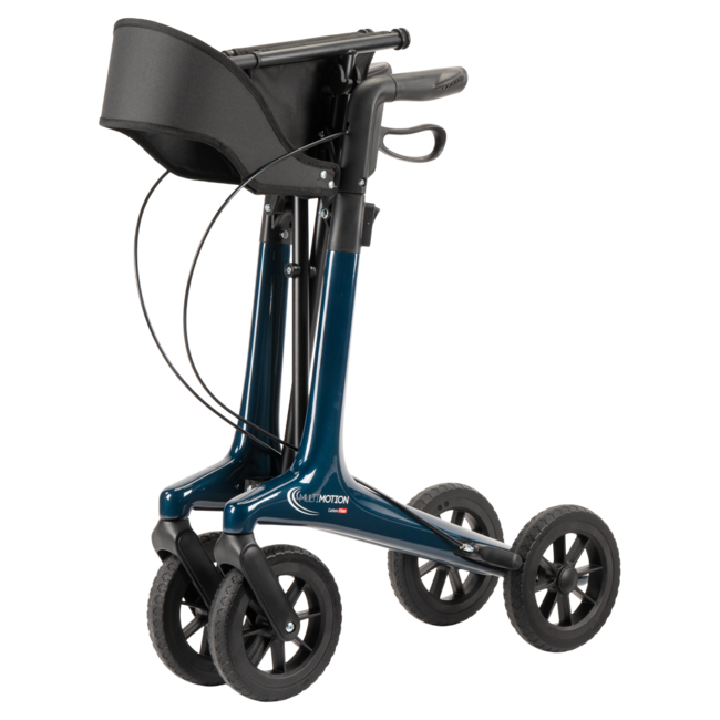 Lichtgewicht rollator carbon - Blauw - 5,5kg - met tas en rugsteun