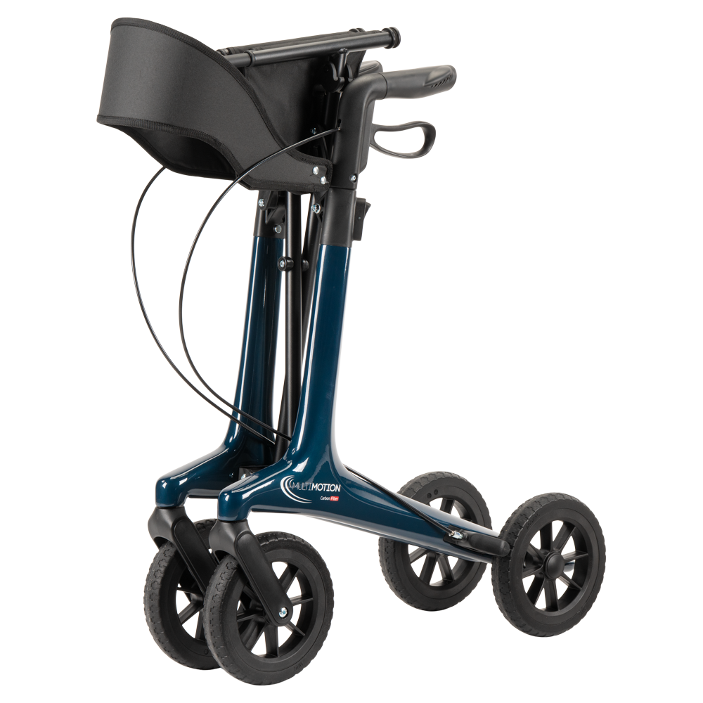 Lichtgewicht rollator carbon - Blauw - 5,5kg - met tas en rugsteun, foto 2 van 6