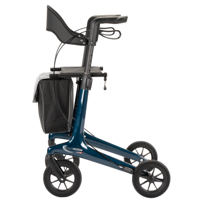 Lichtgewicht rollator carbon - Blauw - 5,5kg - met tas en rugsteun